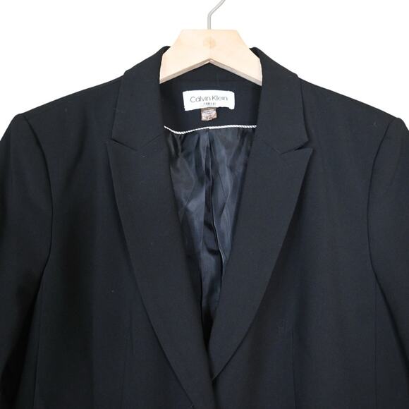 Calvin Klein Women's 12 Black 2 Button Front Lined Blazer - Picture 3 of 9